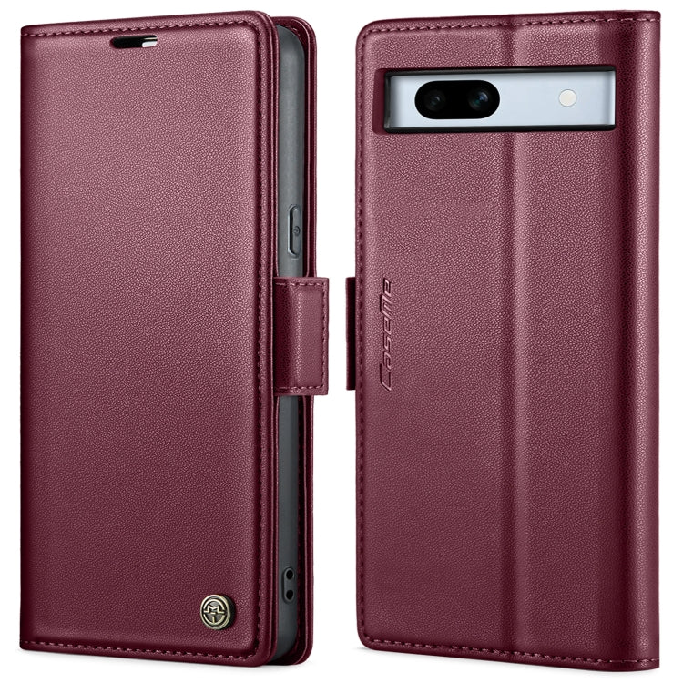 For Google Pixel 7a CaseMe 023 Butterfly Buckle Litchi Texture RFID Anti-theft Leather Phone Case(Wine Red) - Google Cases by CaseMe | Online Shopping South Africa | PMC Jewellery | Buy Now Pay Later Mobicred