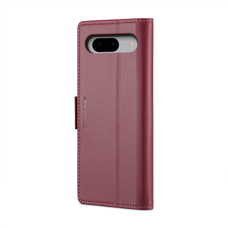 For Google Pixel 8 CaseMe 023 Butterfly Buckle Litchi Texture RFID Anti-theft Leather Phone Case(Wine Red) - Google Cases by CaseMe | Online Shopping South Africa | PMC Jewellery | Buy Now Pay Later Mobicred
