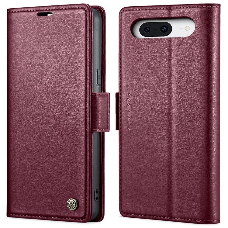 For Google Pixel 8 CaseMe 023 Butterfly Buckle Litchi Texture RFID Anti-theft Leather Phone Case(Wine Red) - Google Cases by CaseMe | Online Shopping South Africa | PMC Jewellery | Buy Now Pay Later Mobicred