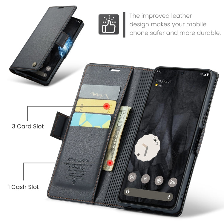 For Google Pixel 8 Pro CaseMe 023 Butterfly Buckle Litchi Texture RFID Anti-theft Leather Phone Case(Black) - free shipping - PMC Jewellery - Order now!