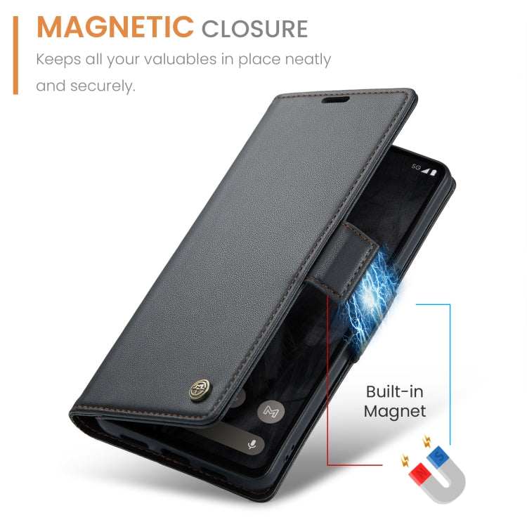For Google Pixel 8 Pro CaseMe 023 Butterfly Buckle Litchi Texture RFID Anti-theft Leather Phone Case(Black) - free shipping - PMC Jewellery - Order now!