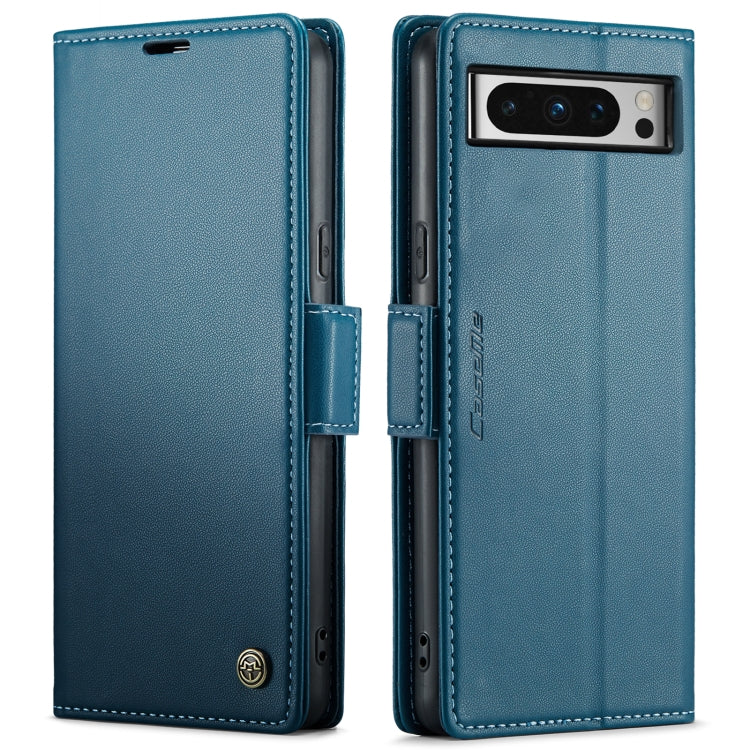 For Google Pixel 8 Pro CaseMe 023 Butterfly Buckle Litchi Texture RFID Anti-theft Leather Phone Case(Blue) - free shipping - PMC Jewellery - Order now!
