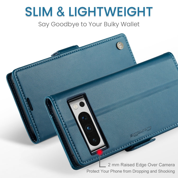 For Google Pixel 8 Pro CaseMe 023 Butterfly Buckle Litchi Texture RFID Anti-theft Leather Phone Case(Blue) - free shipping - PMC Jewellery - Order now!