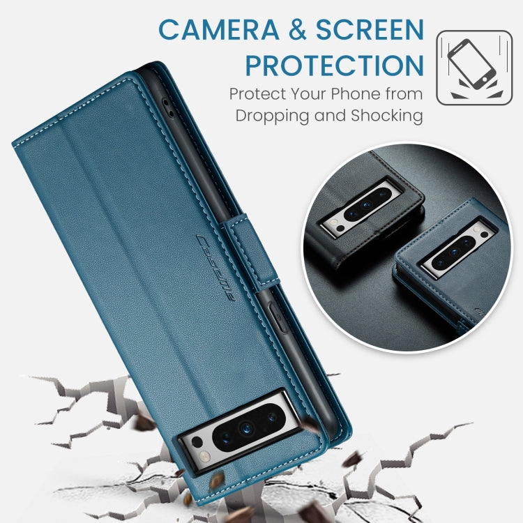 For Google Pixel 8 Pro CaseMe 023 Butterfly Buckle Litchi Texture RFID Anti-theft Leather Phone Case(Blue) - free shipping - PMC Jewellery - Order now!