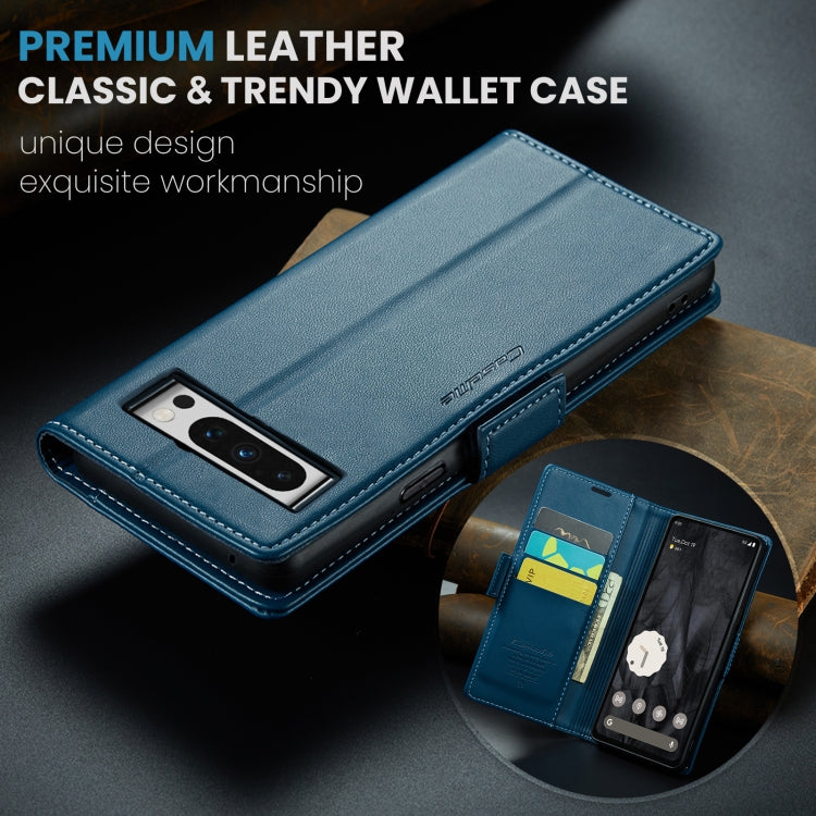 For Google Pixel 8 Pro CaseMe 023 Butterfly Buckle Litchi Texture RFID Anti-theft Leather Phone Case(Blue) - free shipping - PMC Jewellery - Order now!