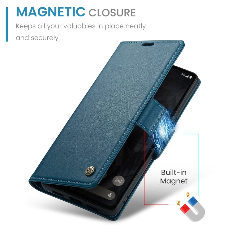 For Google Pixel 8 Pro CaseMe 023 Butterfly Buckle Litchi Texture RFID Anti-theft Leather Phone Case(Blue) - free shipping - PMC Jewellery - Order now!