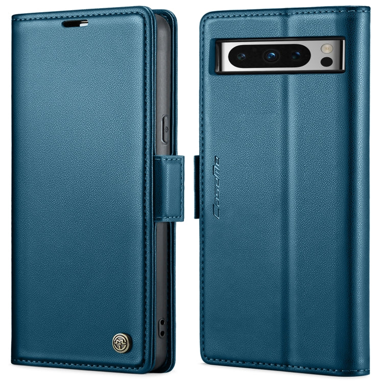 For Google Pixel 8 Pro CaseMe 023 Butterfly Buckle Litchi Texture RFID Anti-theft Leather Phone Case(Blue) - free shipping - PMC Jewellery - Order now!