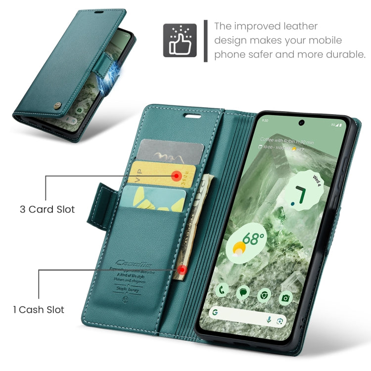 For Google Pixel 8a CaseMe 023 Butterfly Buckle Litchi Texture RFID Anti-theft Leather Phone Case(Pearly Blue) - free shipping - PMC Jewellery - Order now!