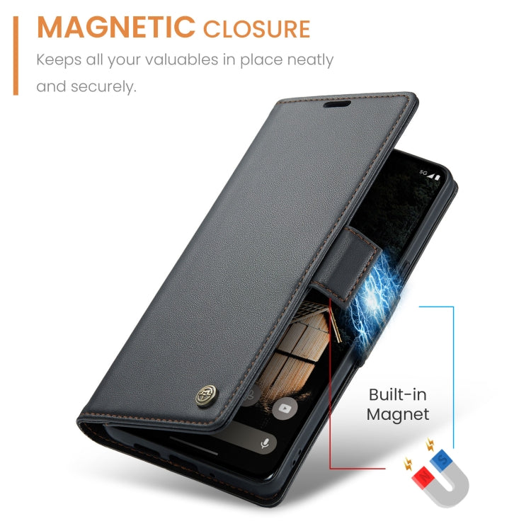 For Google Pixel 9 Pro XL CaseMe 023 Butterfly Buckle Litchi Texture RFID Anti-theft Leather Phone Case(Black) - Google Cases by CaseMe | Online Shopping South Africa | PMC TechLife | Buy Now Pay Later Mobicred