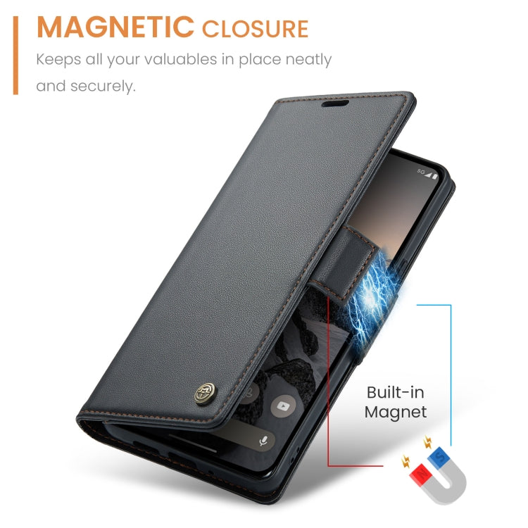 For Google Pixel 9 / 9 Pro CaseMe 023 Butterfly Buckle Litchi Texture RFID Anti-theft Leather Phone Case(Black) - Google Cases by CaseMe | Online Shopping South Africa | PMC TechLife | Buy Now Pay Later Mobicred