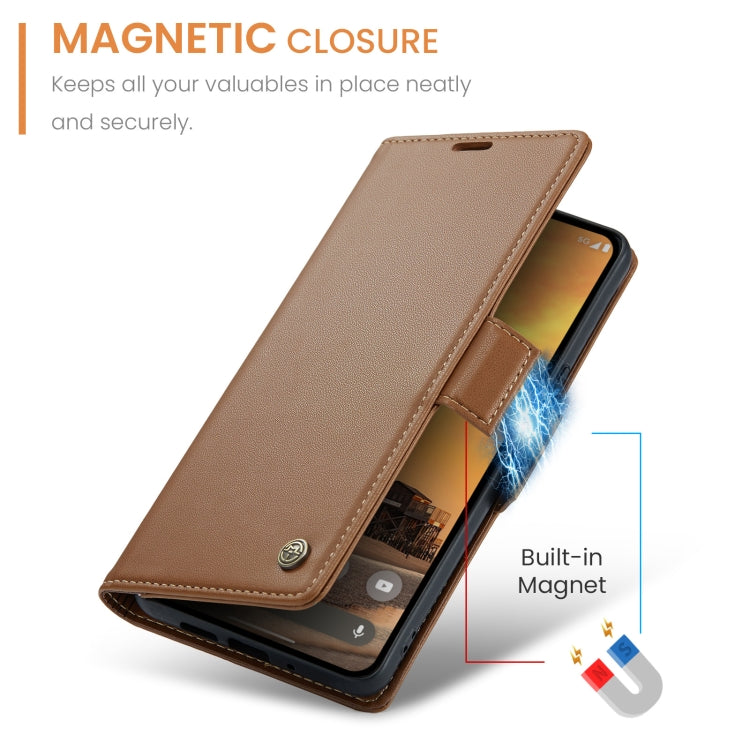 For Google Pixel 9 / 9 Pro CaseMe 023 Butterfly Buckle Litchi Texture RFID Anti-theft Leather Phone Case(Brown) - Google Cases by CaseMe | Online Shopping South Africa | PMC TechLife | Buy Now Pay Later Mobicred