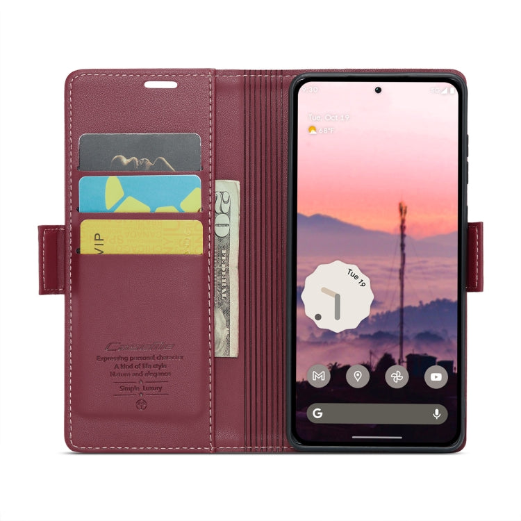 For Google Pixel 9 / 9 Pro CaseMe 023 Butterfly Buckle Litchi Texture RFID Anti-theft Leather Phone Case(Wine Red) - Google Cases by CaseMe | Online Shopping South Africa | PMC TechLife | Buy Now Pay Later Mobicred