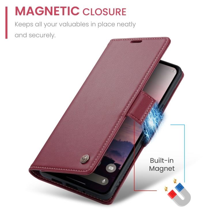 For Google Pixel 9 / 9 Pro CaseMe 023 Butterfly Buckle Litchi Texture RFID Anti-theft Leather Phone Case(Wine Red) - Google Cases by CaseMe | Online Shopping South Africa | PMC TechLife | Buy Now Pay Later Mobicred