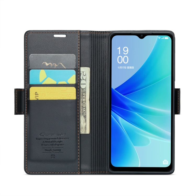 For OPPO A57 4G Global/A57s 4G Global CaseMe 023 Butterfly Buckle Litchi Texture RFID Anti-theft Leather Phone Case(Black) - OPPO Cases by CaseMe | Online Shopping South Africa | PMC TechLife | Buy Now Pay Later Mobicred