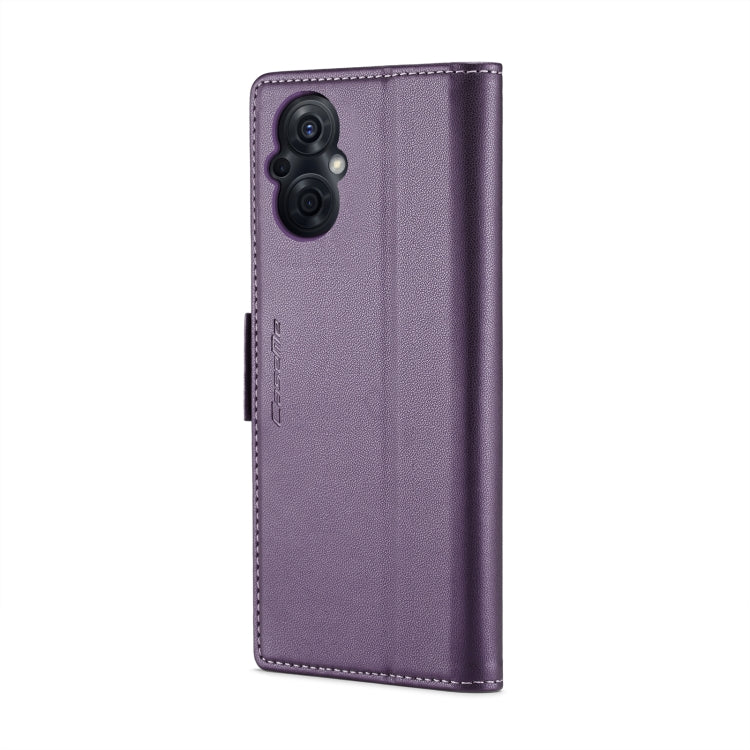 For OPPO Reno7 Z Global/Reno7 Lite Global CaseMe 023 Butterfly Buckle Litchi Texture RFID Anti-theft Leather Phone Case(Pearly Purple) - free shipping - PMC Jewellery - Order now!