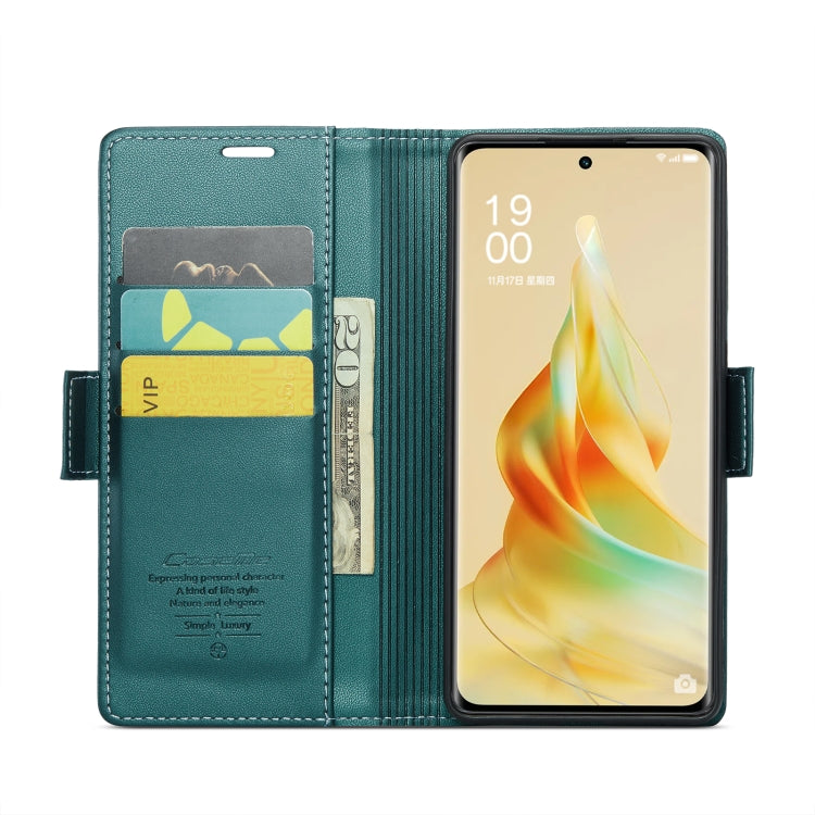 For OPPO Reno8 T 5G/A1 Pro 5G CaseMe 023 Butterfly Buckle Litchi Texture RFID Anti-theft Leather Phone Case(Pearly Blue) - OPPO Cases by CaseMe | Online Shopping South Africa | PMC Jewellery | Buy Now Pay Later Mobicred