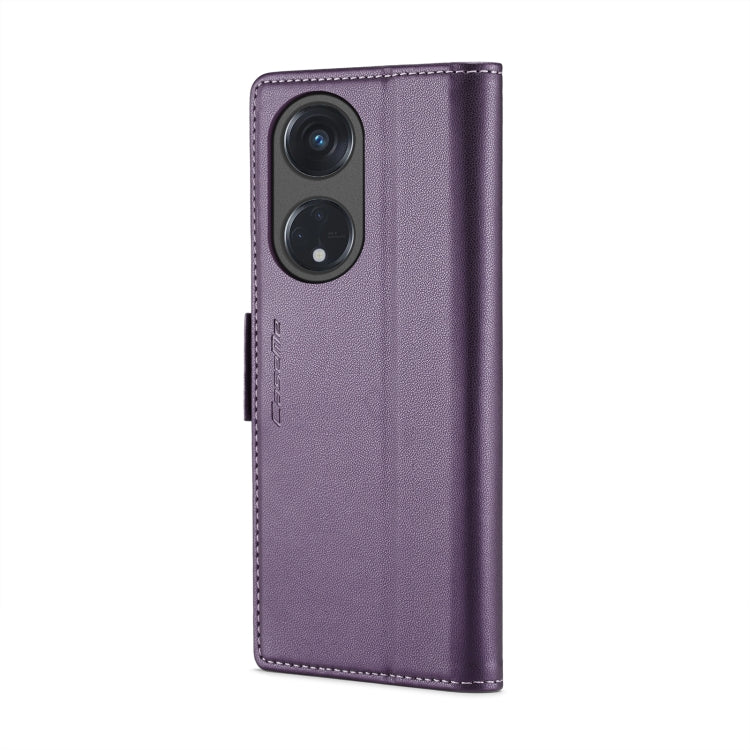 For OPPO Reno8 T 5G/A1 Pro 5G CaseMe 023 Butterfly Buckle Litchi Texture RFID Anti-theft Leather Phone Case(Pearly Purple) - OPPO Cases by CaseMe | Online Shopping South Africa | PMC Jewellery | Buy Now Pay Later Mobicred