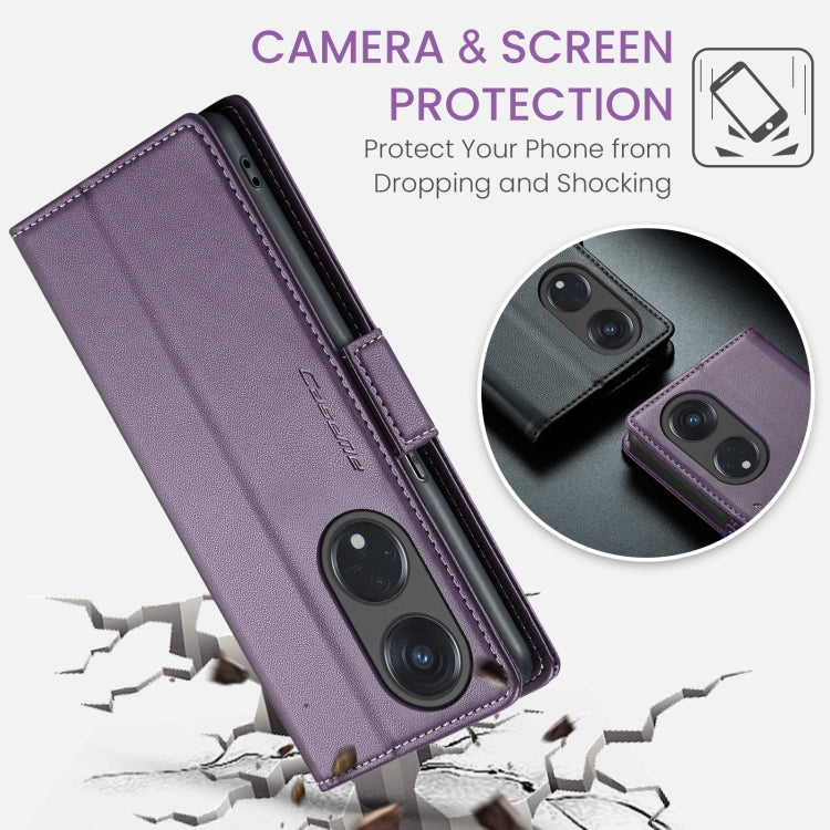 For OPPO Reno8 T 5G/A1 Pro 5G CaseMe 023 Butterfly Buckle Litchi Texture RFID Anti-theft Leather Phone Case(Pearly Purple) - OPPO Cases by CaseMe | Online Shopping South Africa | PMC Jewellery | Buy Now Pay Later Mobicred