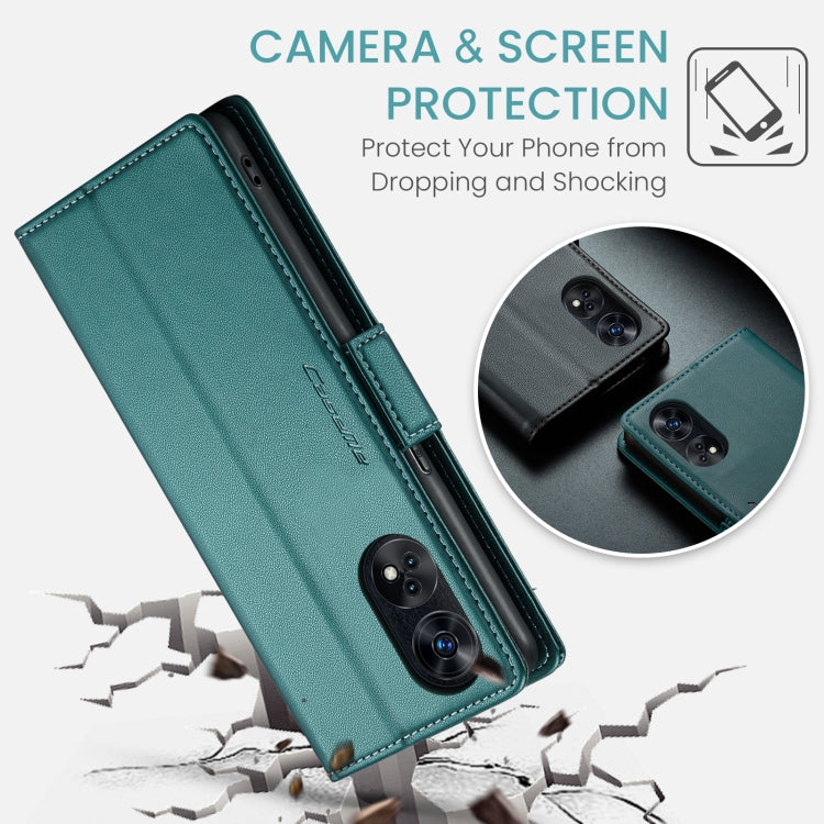 For OPPO Reno8 T 4G CaseMe 023 Butterfly Buckle Litchi Texture RFID Anti-theft Leather Phone Case(Pearly Blue) - OPPO Cases by CaseMe | Online Shopping South Africa | PMC Jewellery | Buy Now Pay Later Mobicred