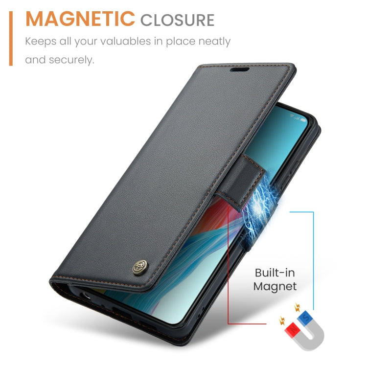 For OPPO A78 4G CaseMe 023 Butterfly Buckle Litchi Texture RFID Anti-theft Leather Phone Case(Black) - OPPO Cases by CaseMe | Online Shopping South Africa | PMC Jewellery | Buy Now Pay Later Mobicred