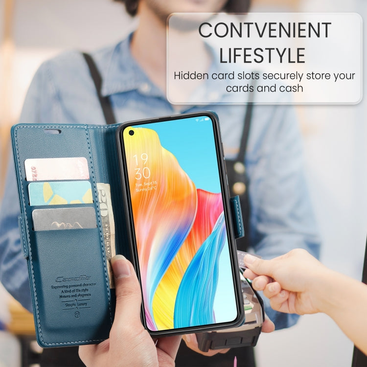 For OPPO A78 4G CaseMe 023 Butterfly Buckle Litchi Texture RFID Anti-theft Leather Phone Case(Blue) - free shipping - PMC Jewellery - Order now!