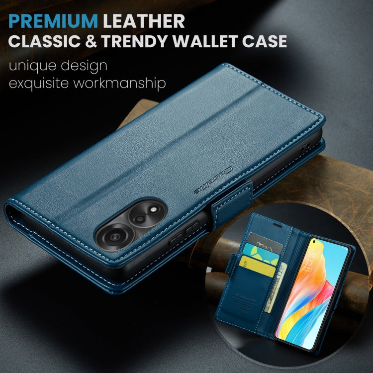 For OPPO A78 4G CaseMe 023 Butterfly Buckle Litchi Texture RFID Anti-theft Leather Phone Case(Blue) - free shipping - PMC Jewellery - Order now!