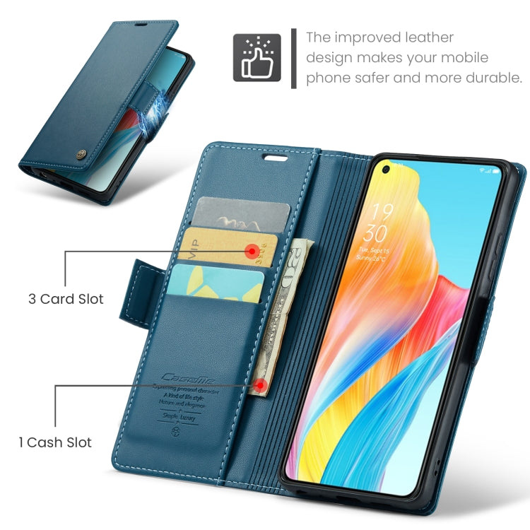 For OPPO A78 4G CaseMe 023 Butterfly Buckle Litchi Texture RFID Anti-theft Leather Phone Case(Blue) - free shipping - PMC Jewellery - Order now!