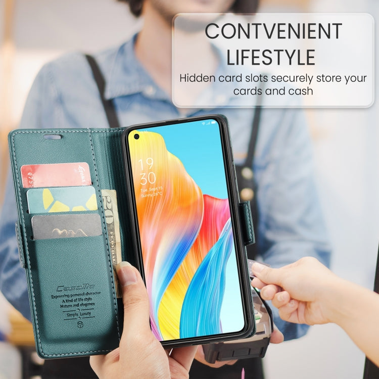 For OPPO A78 4G CaseMe 023 Butterfly Buckle Litchi Texture RFID Anti-theft Leather Phone Case(Pearly Blue) - OPPO Cases by CaseMe | Online Shopping South Africa | PMC Jewellery | Buy Now Pay Later Mobicred