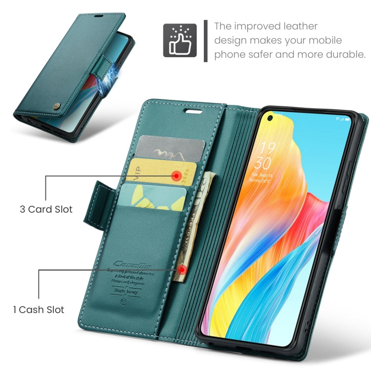 For OPPO A78 4G CaseMe 023 Butterfly Buckle Litchi Texture RFID Anti-theft Leather Phone Case(Pearly Blue) - OPPO Cases by CaseMe | Online Shopping South Africa | PMC Jewellery | Buy Now Pay Later Mobicred