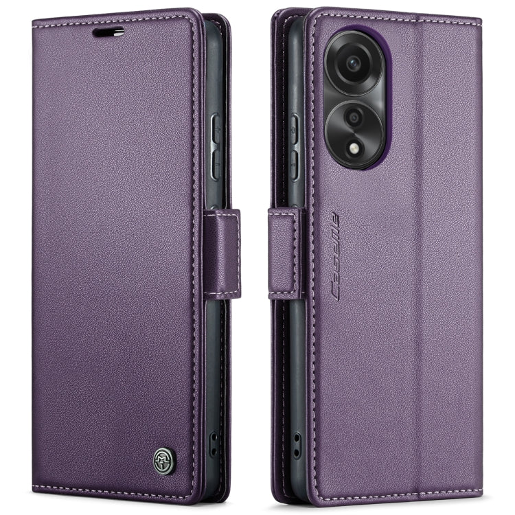 For OPPO A78 4G CaseMe 023 Butterfly Buckle Litchi Texture RFID Anti-theft Leather Phone Case(Pearly Purple) - OPPO Cases by CaseMe | Online Shopping South Africa | PMC Jewellery | Buy Now Pay Later Mobicred