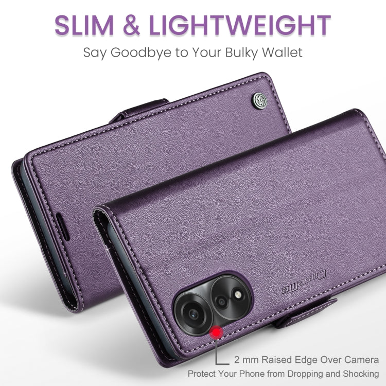 For OPPO A78 4G CaseMe 023 Butterfly Buckle Litchi Texture RFID Anti-theft Leather Phone Case(Pearly Purple) - OPPO Cases by CaseMe | Online Shopping South Africa | PMC Jewellery | Buy Now Pay Later Mobicred