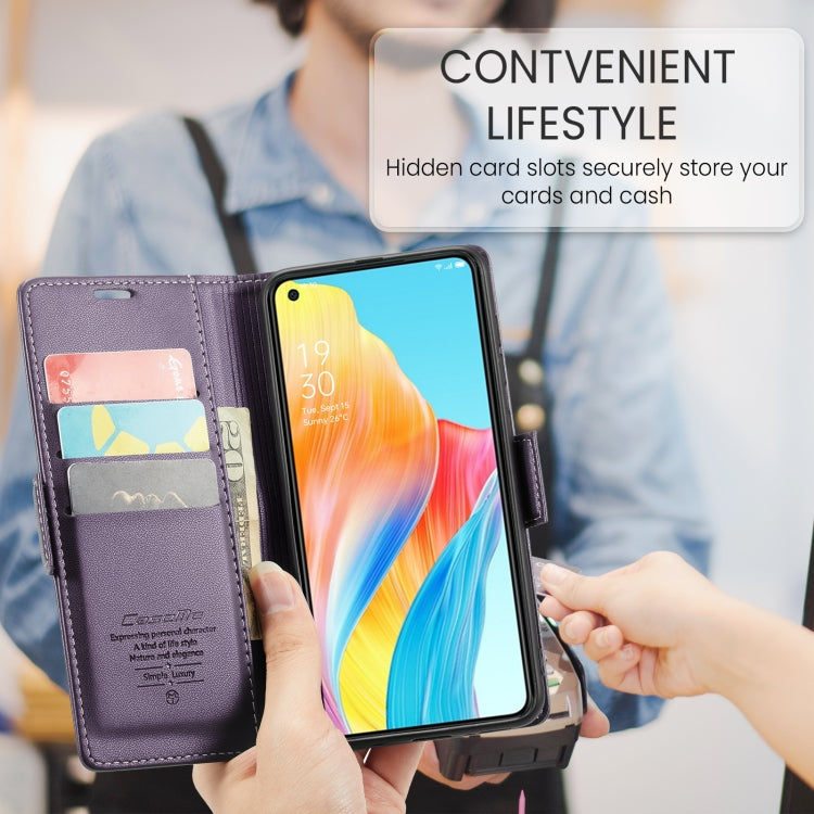 For OPPO A78 4G CaseMe 023 Butterfly Buckle Litchi Texture RFID Anti-theft Leather Phone Case(Pearly Purple) - OPPO Cases by CaseMe | Online Shopping South Africa | PMC Jewellery | Buy Now Pay Later Mobicred