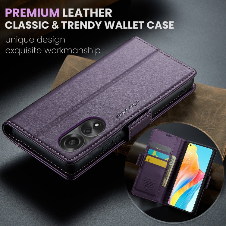 For OPPO A78 4G CaseMe 023 Butterfly Buckle Litchi Texture RFID Anti-theft Leather Phone Case(Pearly Purple) - OPPO Cases by CaseMe | Online Shopping South Africa | PMC Jewellery | Buy Now Pay Later Mobicred