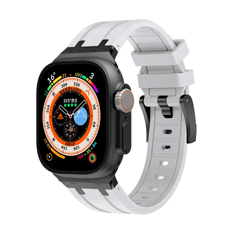 AP Silicone Watch Band For Apple Watch SE 2023 40mm(Black White) - Watch Bands by PMC TechLife | Online Shopping South Africa | PMC TechLife