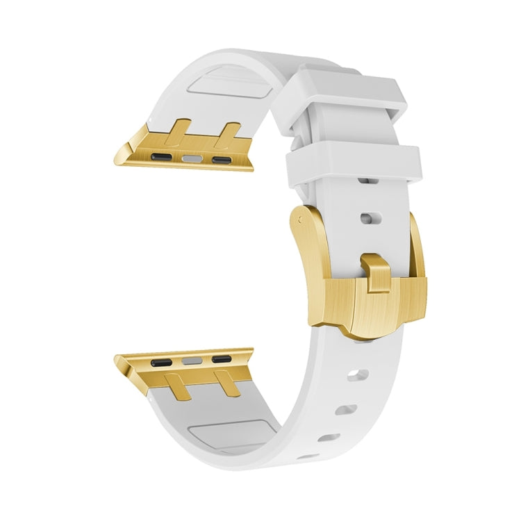 AP Silicone Watch Band For Apple Watch Ultra 2 49mm(Gold White) - Watch Bands by PMC TechLife | Online Shopping South Africa | PMC TechLife