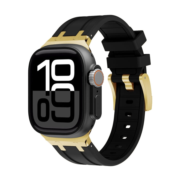 AP Silicone Watch Band For Apple Watch Series 10 42mm(Gold Black) - free shipping - PMC TechLife - Order now!