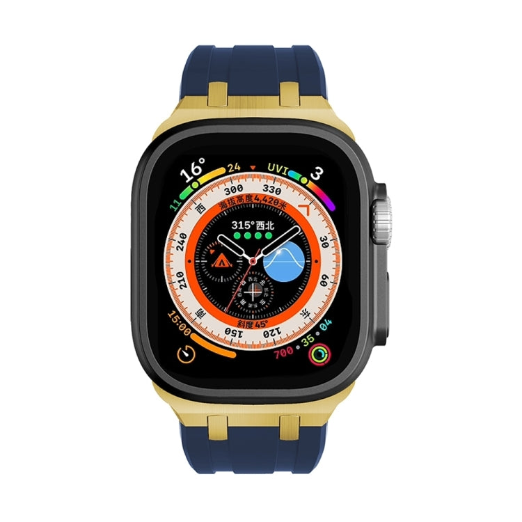 AP Silicone Watch Band For Apple Watch Series 10 42mm(Gold Blue) - free shipping - PMC TechLife - Order now!