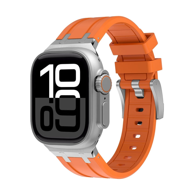 AP Silicone Watch Band For Apple Watch Series 10 42mm(Silver Orange) - free shipping - PMC TechLife - Order now!