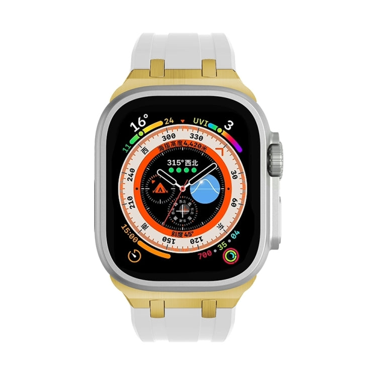 AP Silicone Watch Band For Apple Watch Series 10 42mm(Gold White) - free shipping - PMC TechLife - Order now!