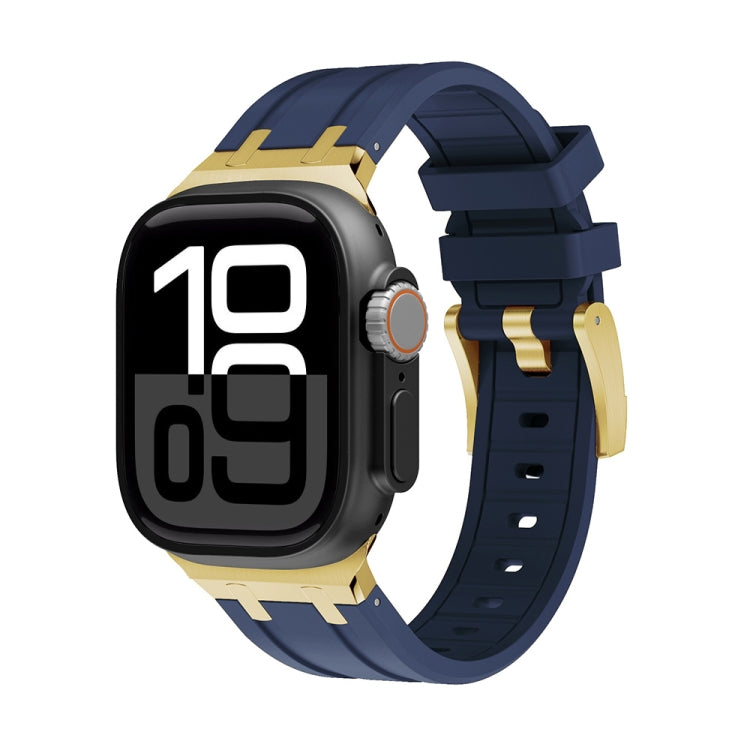 AP Silicone Watch Band For Apple Watch Series 10 46mm(Gold Blue) - free shipping - PMC TechLife - Order now!