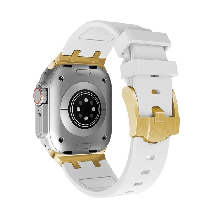 AP Silicone Watch Band For Apple Watch Series 10 46mm(Gold White) - free shipping - PMC TechLife - Order now!