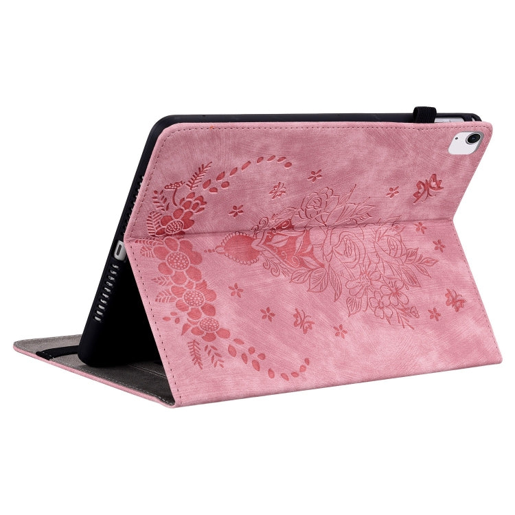For iPad Air 11 2024 Butterfly Rose Embossed Leather Smart Tablet Case(Pink) - iPad Air 11 2024 Cases by PMC TechLife | Online Shopping South Africa | PMC TechLife | Buy Now Pay Later Mobicred