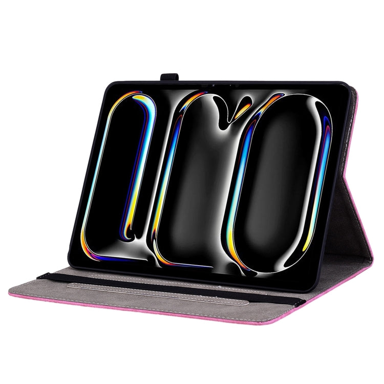 For iPad Pro 11 2024 Butterfly Rose Embossed Leather Smart Tablet Case(Rose Red) - iPad Pro 11 2024 Cases by PMC TechLife | Online Shopping South Africa | PMC TechLife | Buy Now Pay Later Mobicred