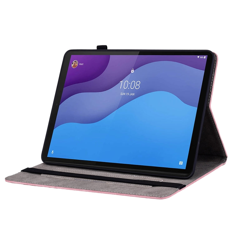 For Lenovo Tab M10 HD 2nd Gen TB-X306X Butterfly Rose Embossed Leather Tablet Case(Pink) - Lenovo by PMC TechLife | Online Shopping South Africa | PMC TechLife | Buy Now Pay Later Mobicred