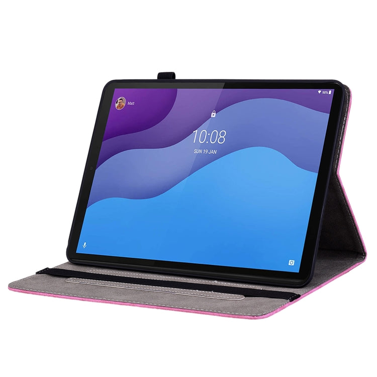 For Lenovo Tab M10 HD 2nd Gen TB-X306X Butterfly Rose Embossed Leather Tablet Case(Rose Red) - Lenovo by PMC TechLife | Online Shopping South Africa | PMC TechLife | Buy Now Pay Later Mobicred