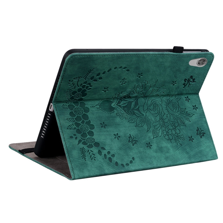 For Lenovo Tab M10 HD 2nd Gen TB-X306X Butterfly Rose Embossed Leather Tablet Case(Green) - Lenovo by PMC TechLife | Online Shopping South Africa | PMC TechLife | Buy Now Pay Later Mobicred