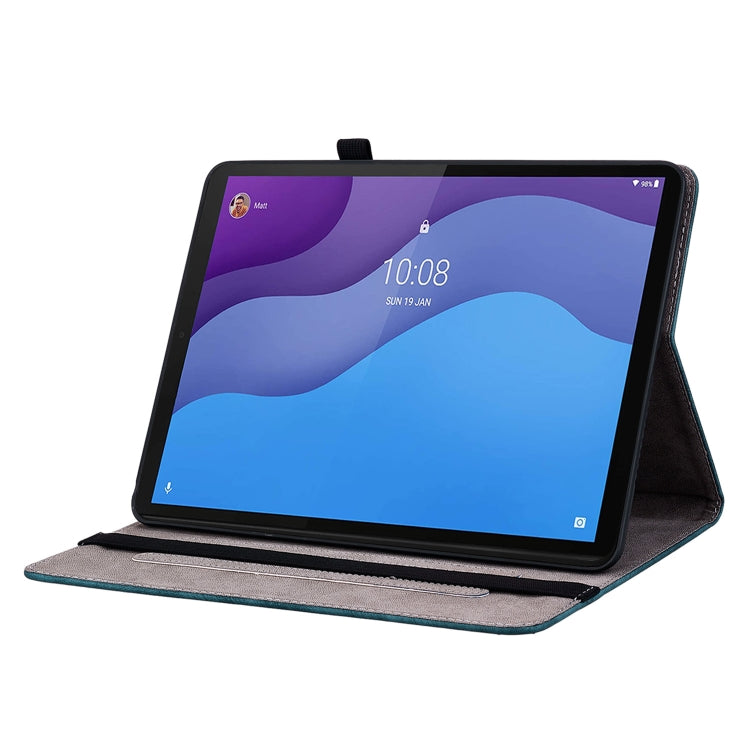 For Lenovo Tab M10 HD 2nd Gen TB-X306X Butterfly Rose Embossed Leather Tablet Case(Dark Blue) - Lenovo by PMC TechLife | Online Shopping South Africa | PMC TechLife | Buy Now Pay Later Mobicred
