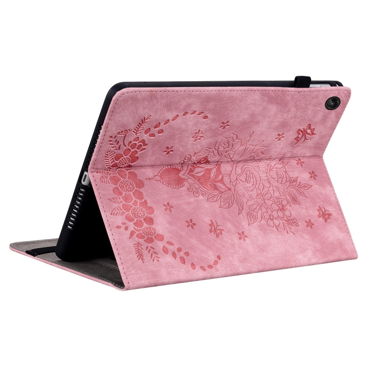 For Lenovo Tab M10 Plus 10.6 3rd Gen Butterfly Rose Embossed Leather Tablet Case(Pink) - Lenovo by PMC TechLife | Online Shopping South Africa | PMC TechLife | Buy Now Pay Later Mobicred