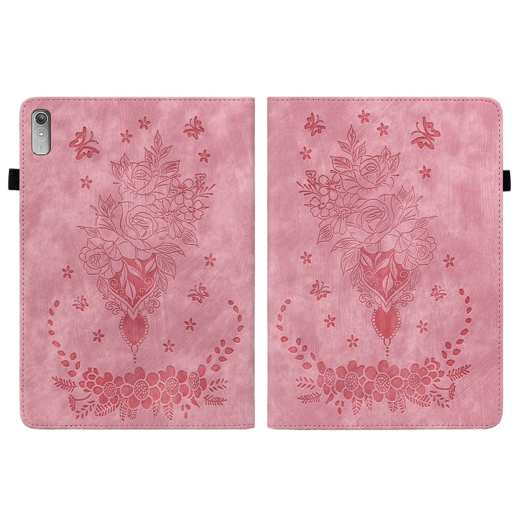 For Lenovo Tab P11 Gen 2 11.5 Butterfly Rose Embossed Leather Tablet Case(Pink) - Lenovo by PMC TechLife | Online Shopping South Africa | PMC TechLife | Buy Now Pay Later Mobicred