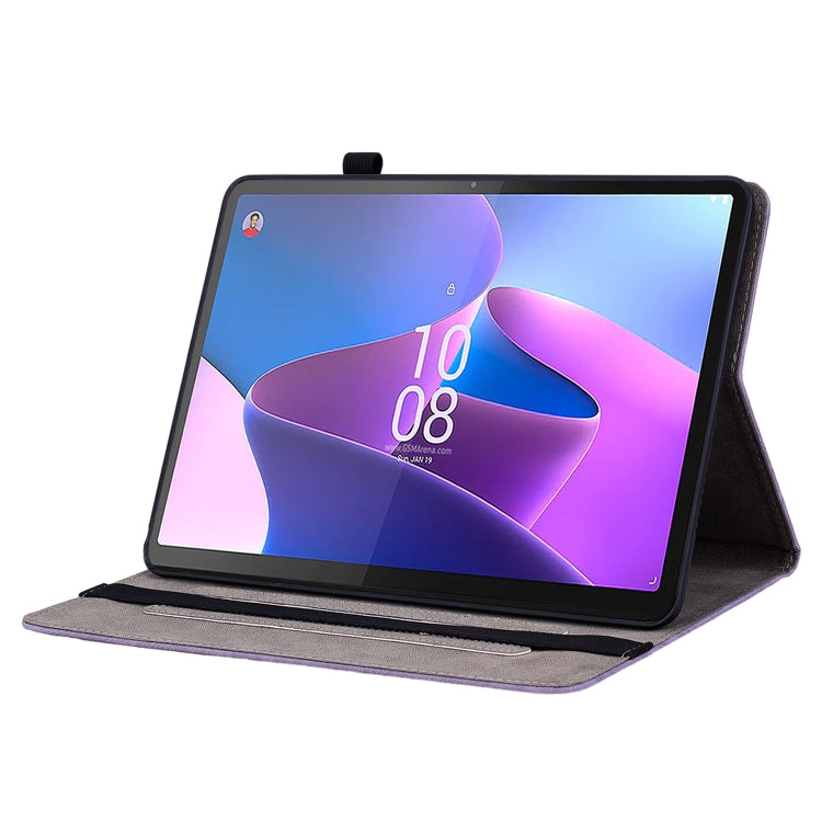 For Lenovo Tab P11 Gen 2 11.5 Butterfly Rose Embossed Leather Tablet Case(Purple) - Lenovo by PMC TechLife | Online Shopping South Africa | PMC TechLife | Buy Now Pay Later Mobicred